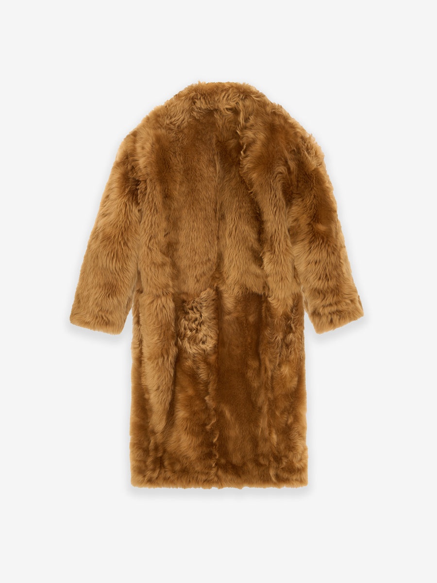 Shearling Lapelless Overcoat - 2