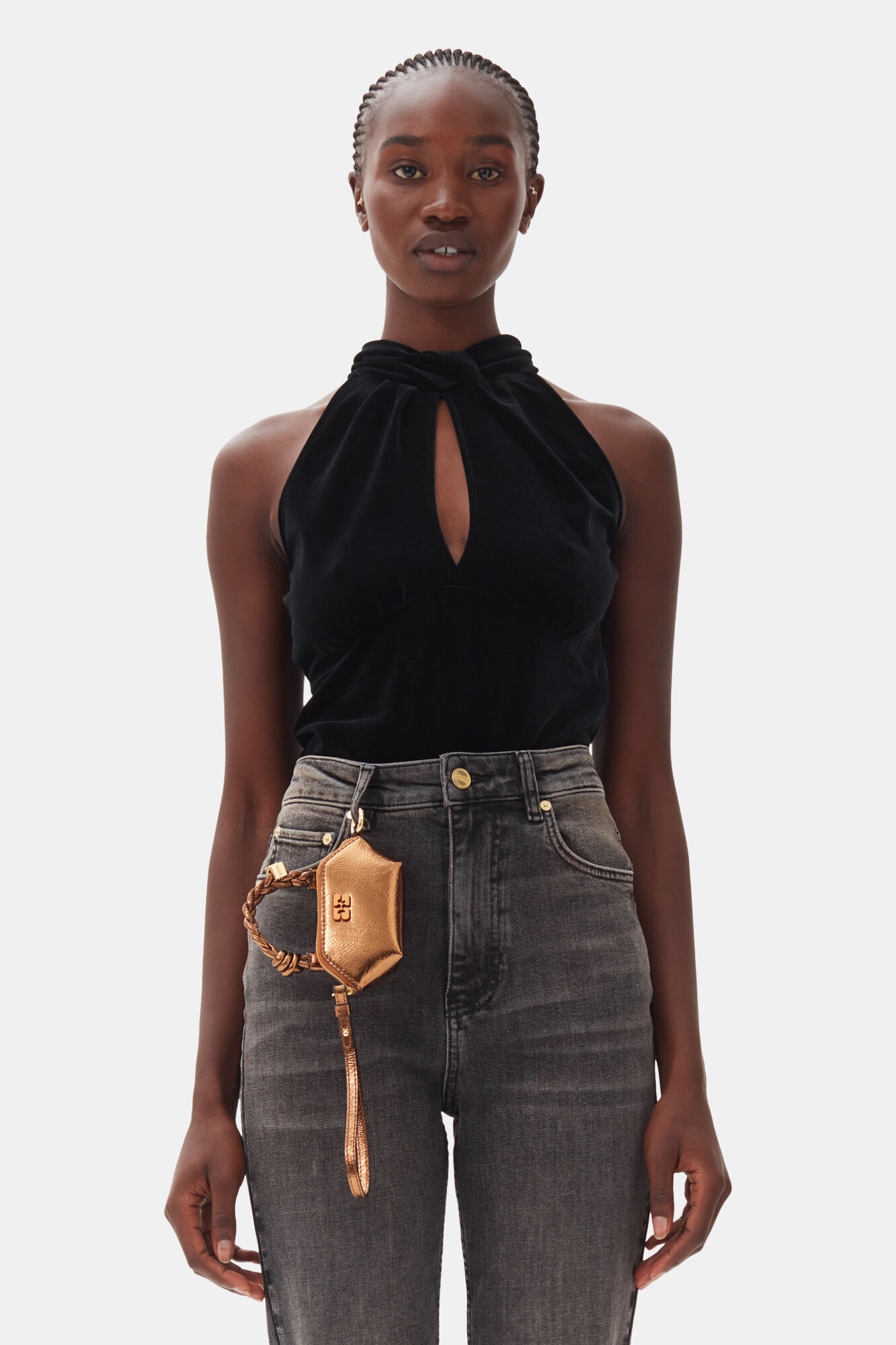 BRONZE METALLIC NANO GANNI BOU BAG - 3