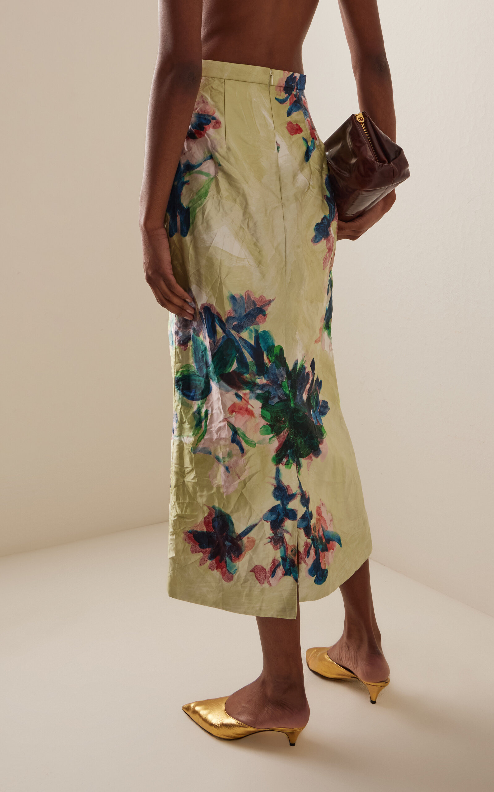 Printed Midi Skirt yellow - 5