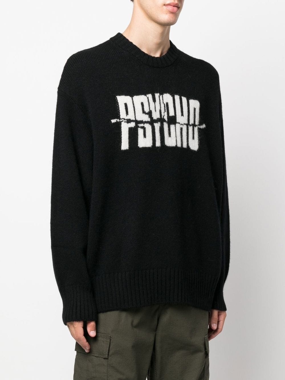 intarsia-knit slogan jumper - 3