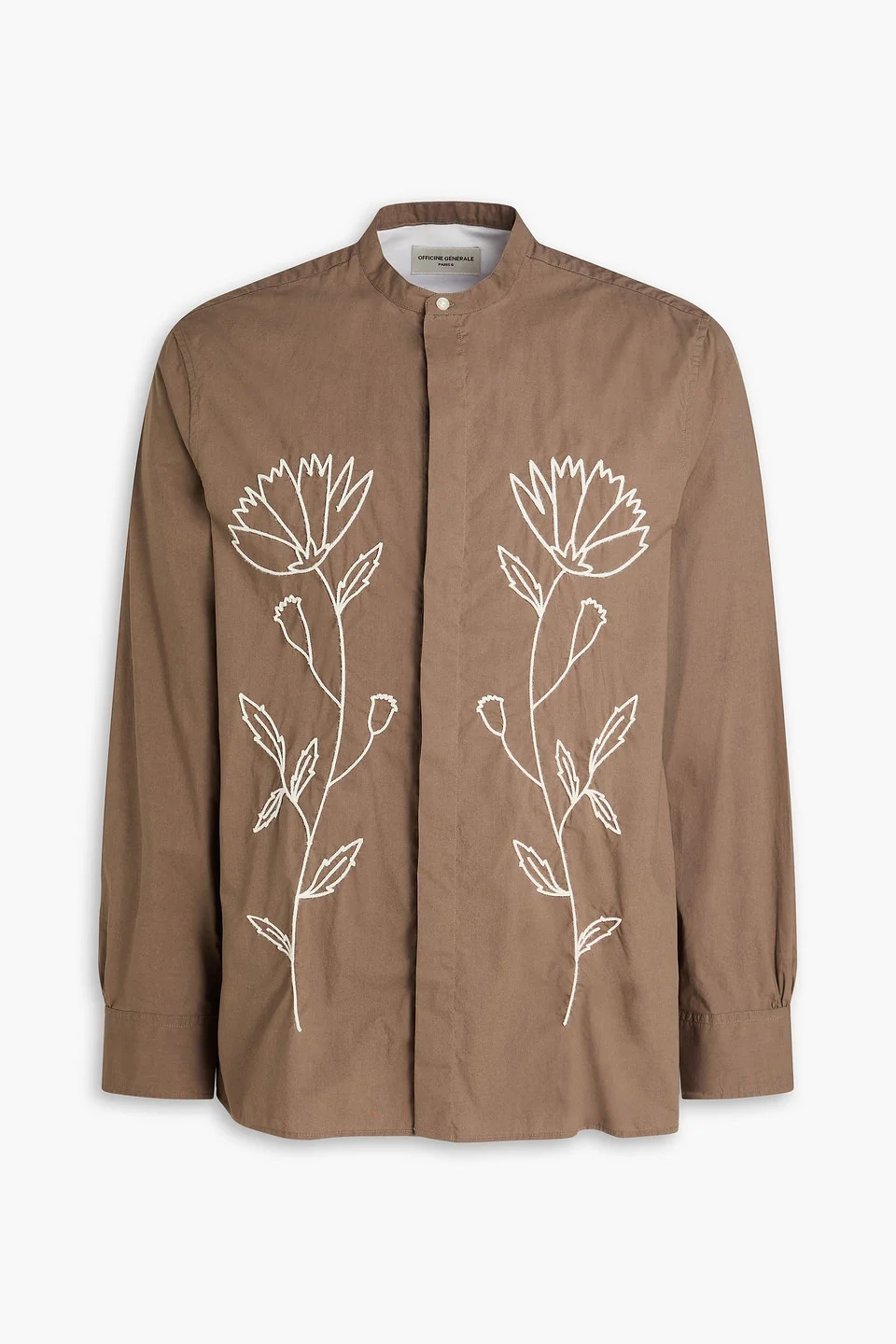 Gaston embroidered cotton-poplin shirt - 1