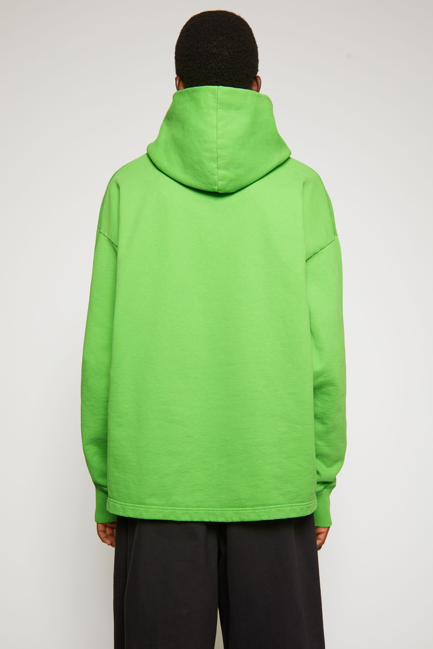 Logo print hooded sweatshirt bright green - 4