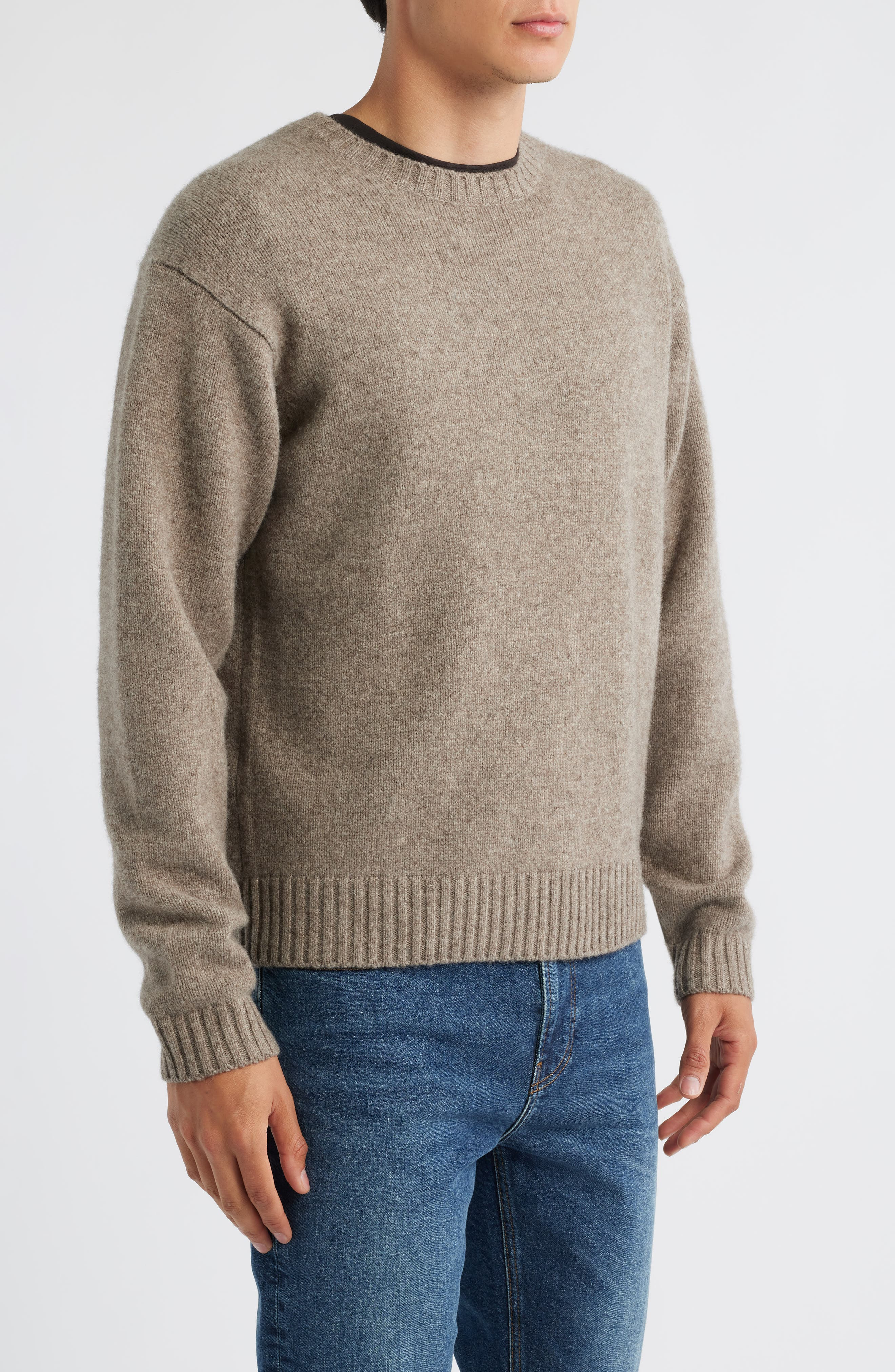 FRAME Yak Hair & Merino Wool Sweater in Dark Taupe at Nordstrom - 3