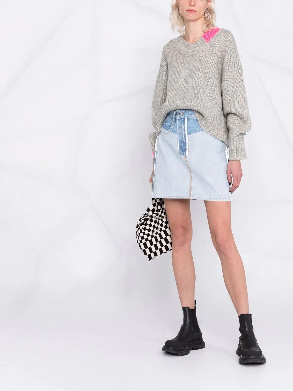 inside-out denim skirt - 2