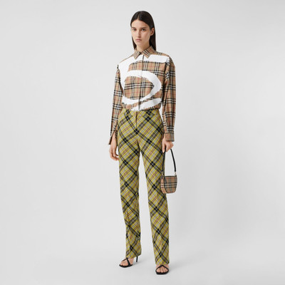 Burberry Love Print Vintage Check Cotton Oversized Shirt outlook