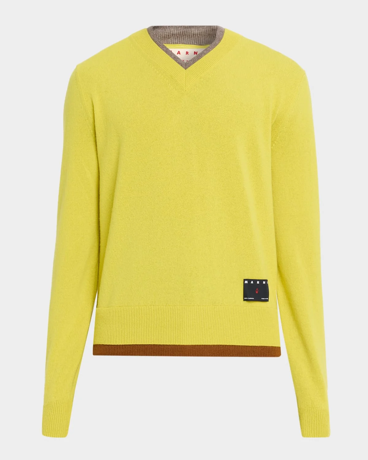Men's V-Neck Cashmere Sweater - 1