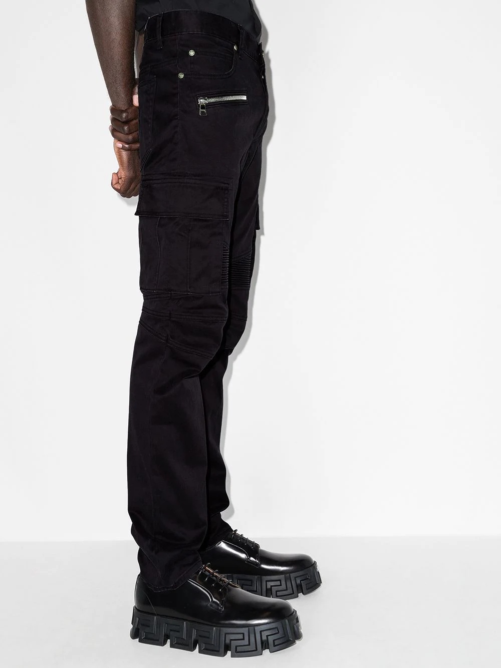 logo-embossed cargo trousers - 2