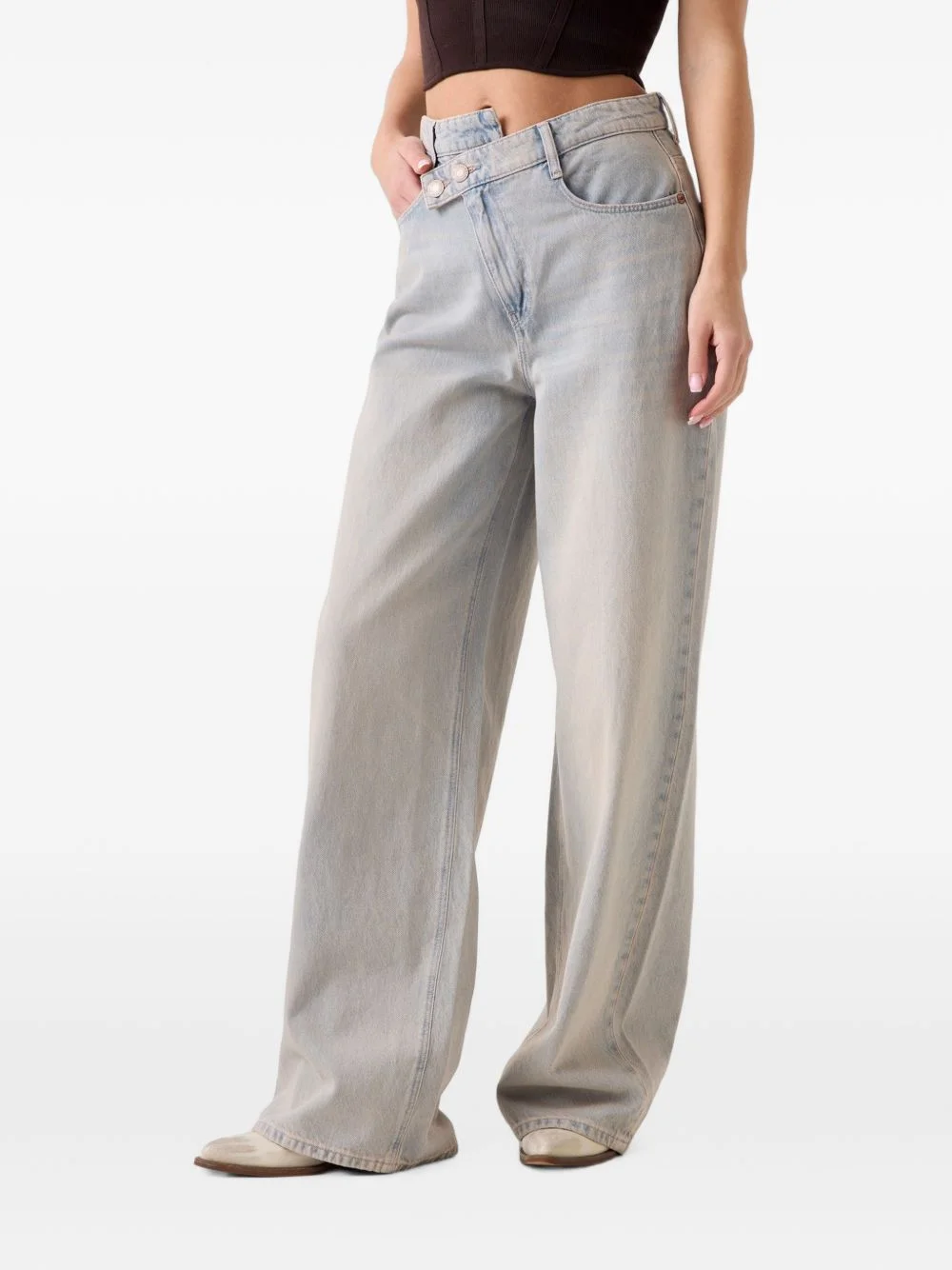 Gina asymmetric-waist jeans - 1