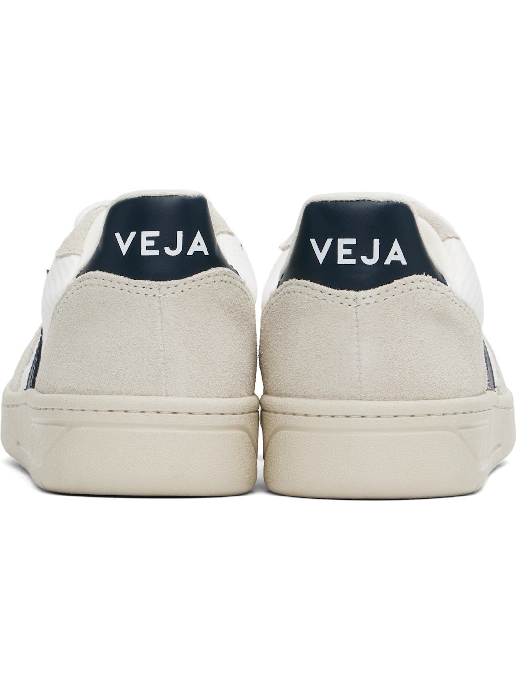 White & Navy V-10 B-Mesh Low Top Sneakers - 2