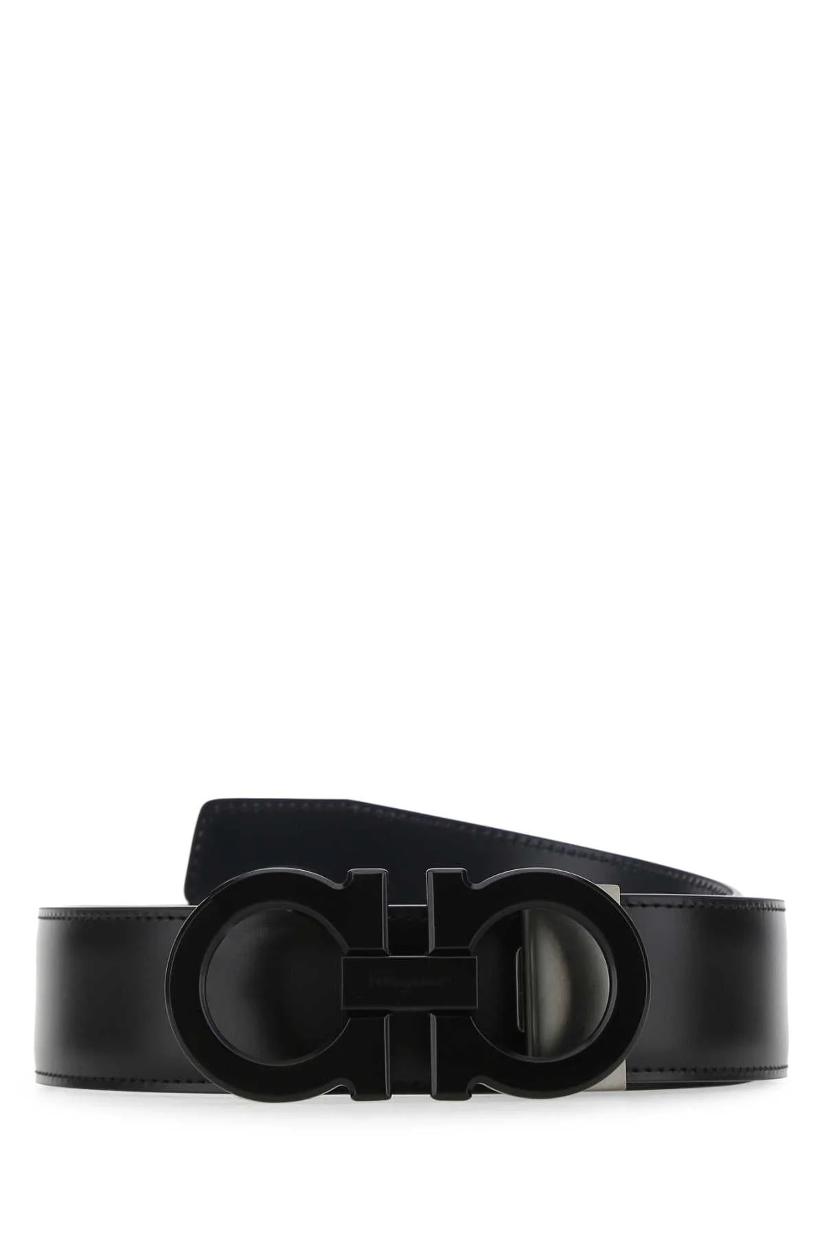 Salvatore Ferragamo Men Black Leather Reversibile Belt - 1