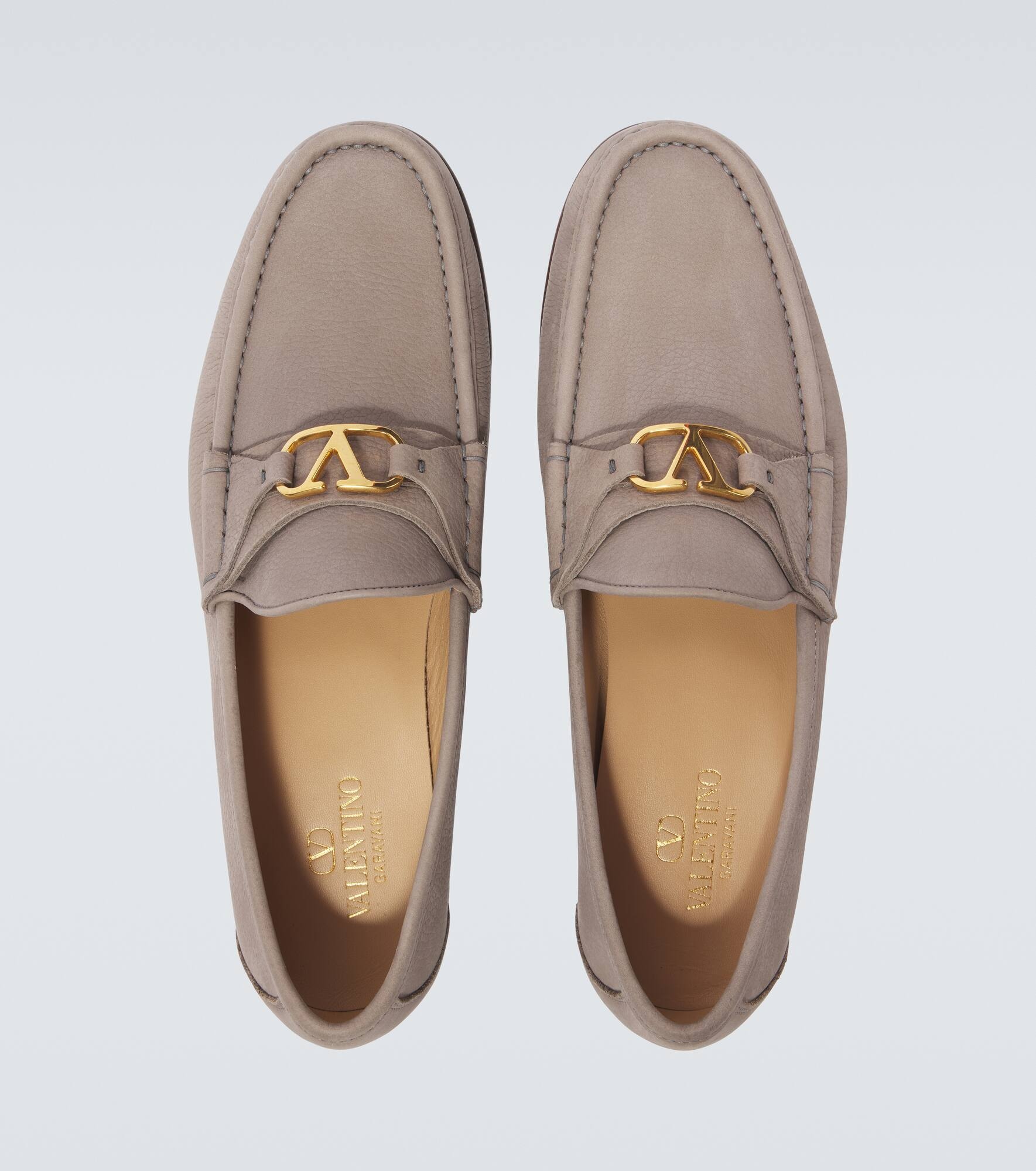 VLogo leather loafers - 4