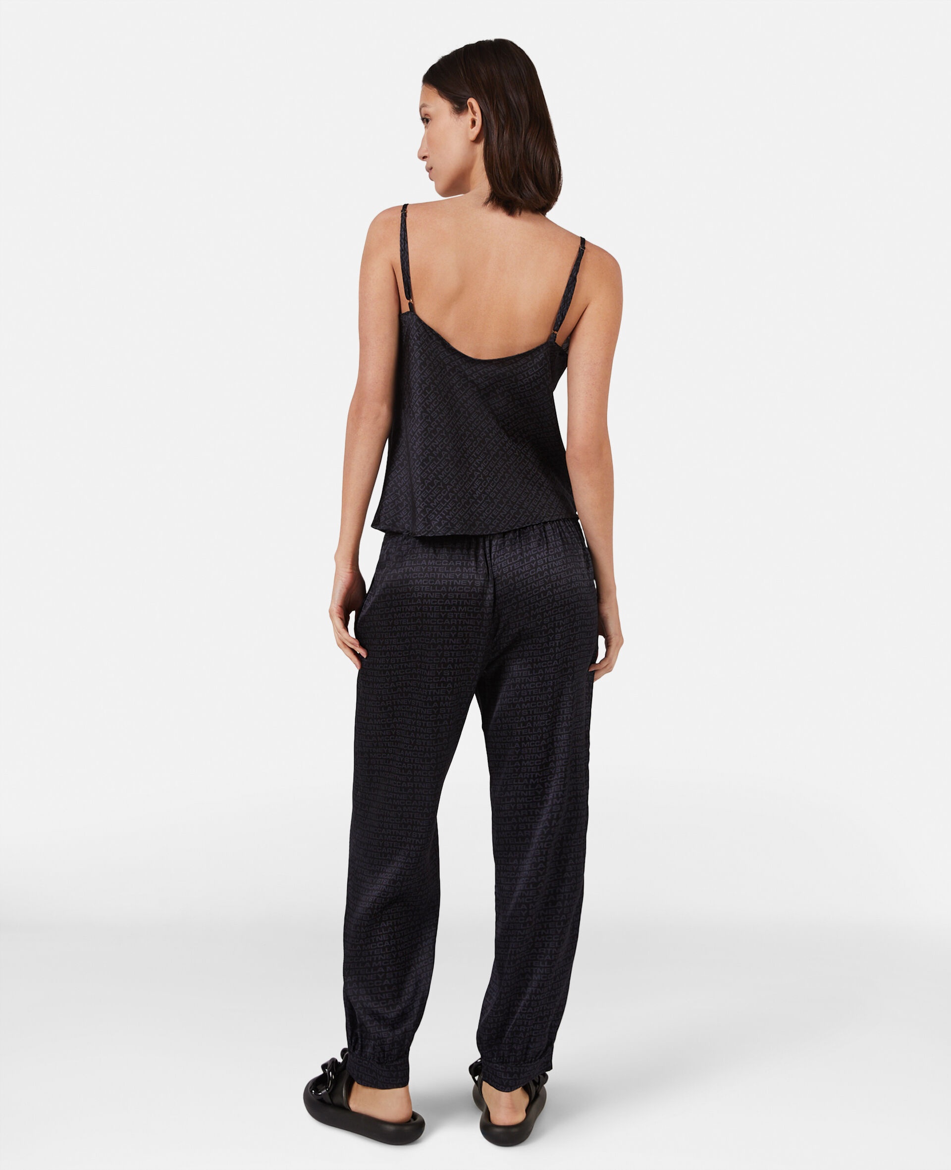 Monogram Print Silk Joggers - 3