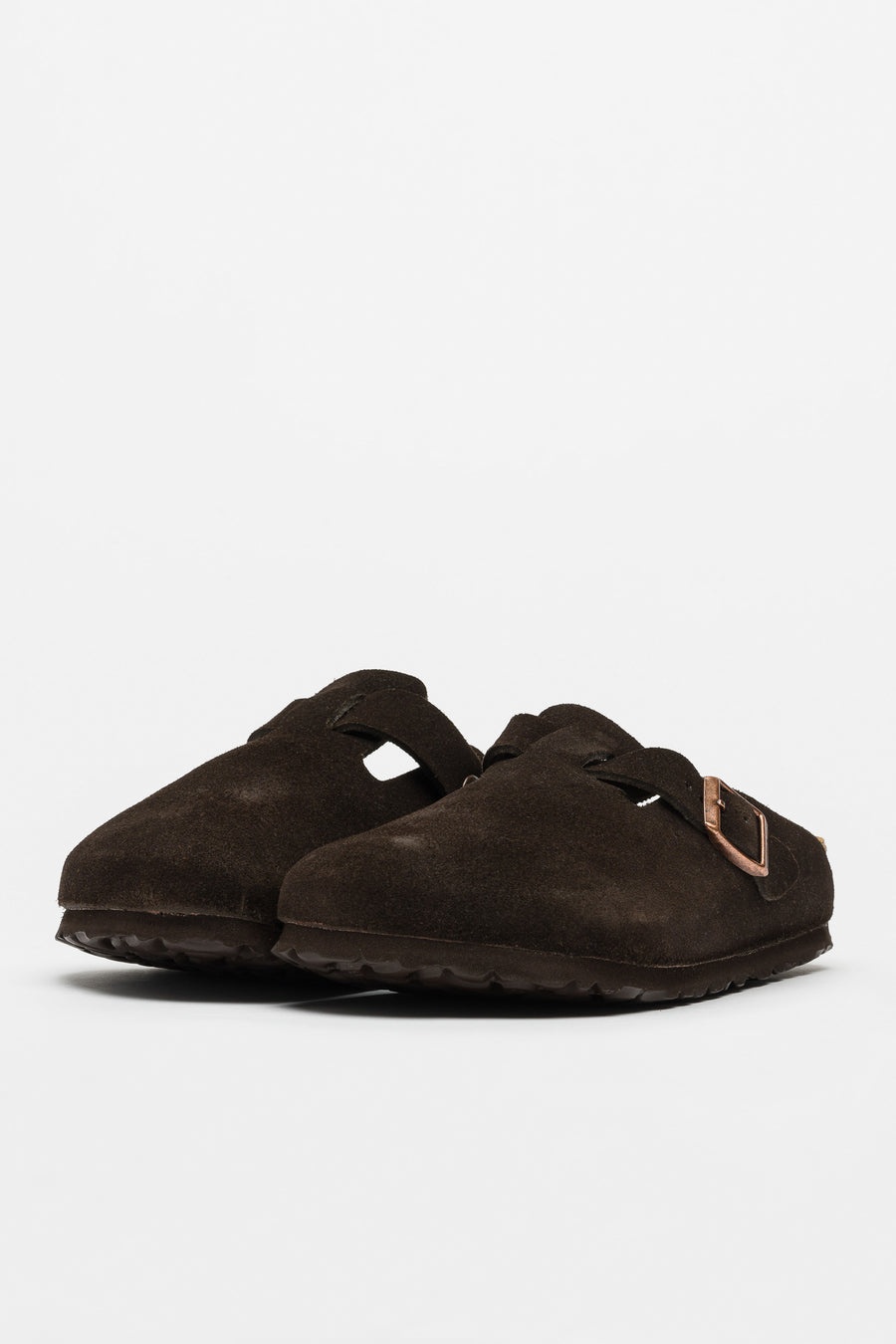 Boston Soft Footbed Suede/Leather Mule in Mocha - 2