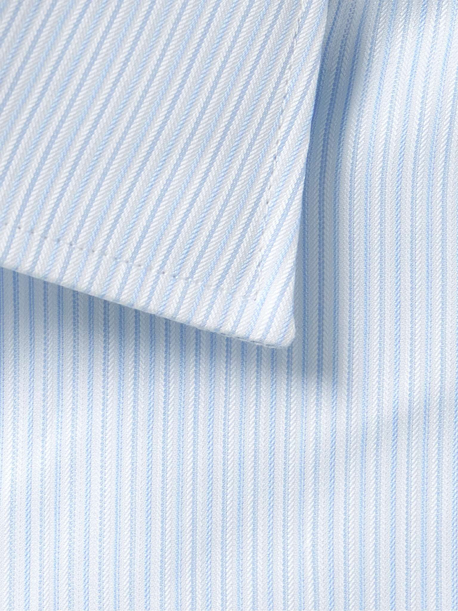 Impeccable Striped Herringbone Cotton Shirt - 5