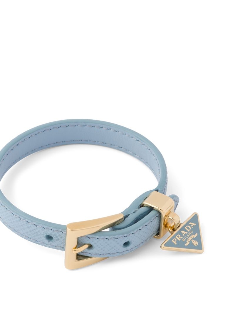 triangle-logo leather bracelet - 3