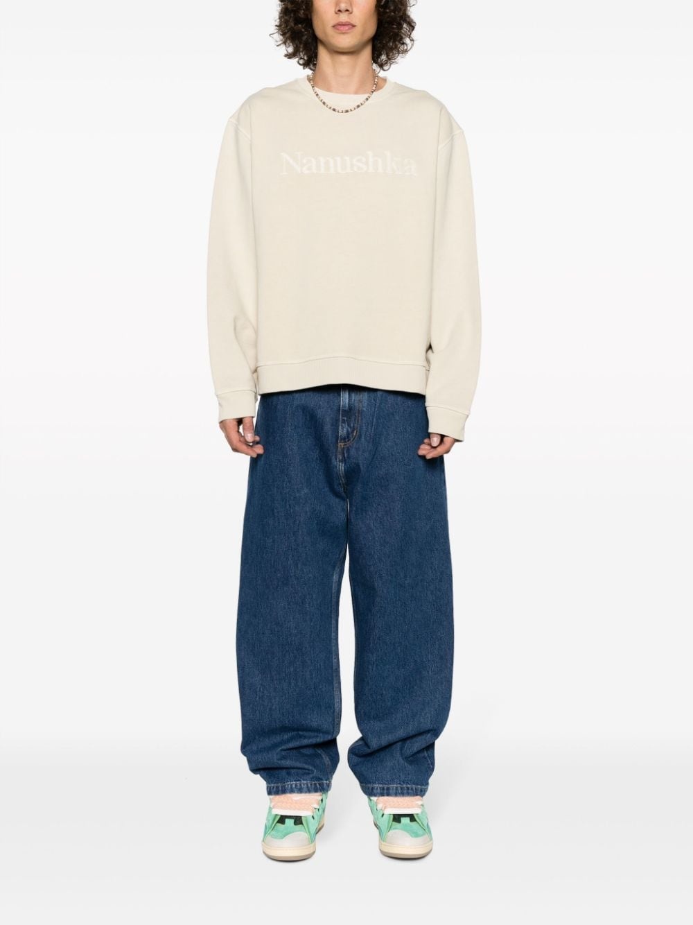 logo-embroidered cotton sweatshirt - 2