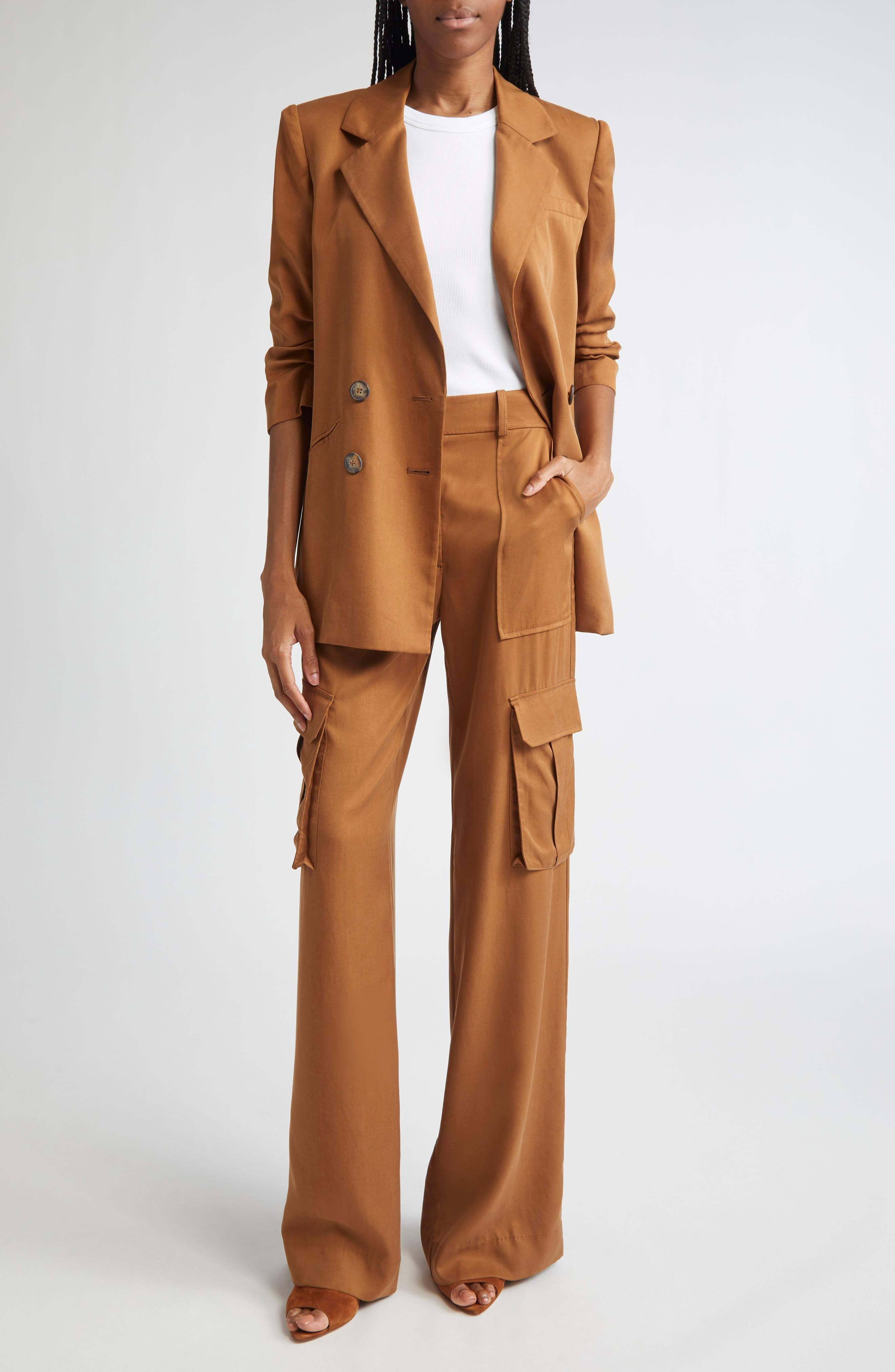 Veronica Beard Rupert Double Breasted Jacket in Whisky at Nordstrom - 2