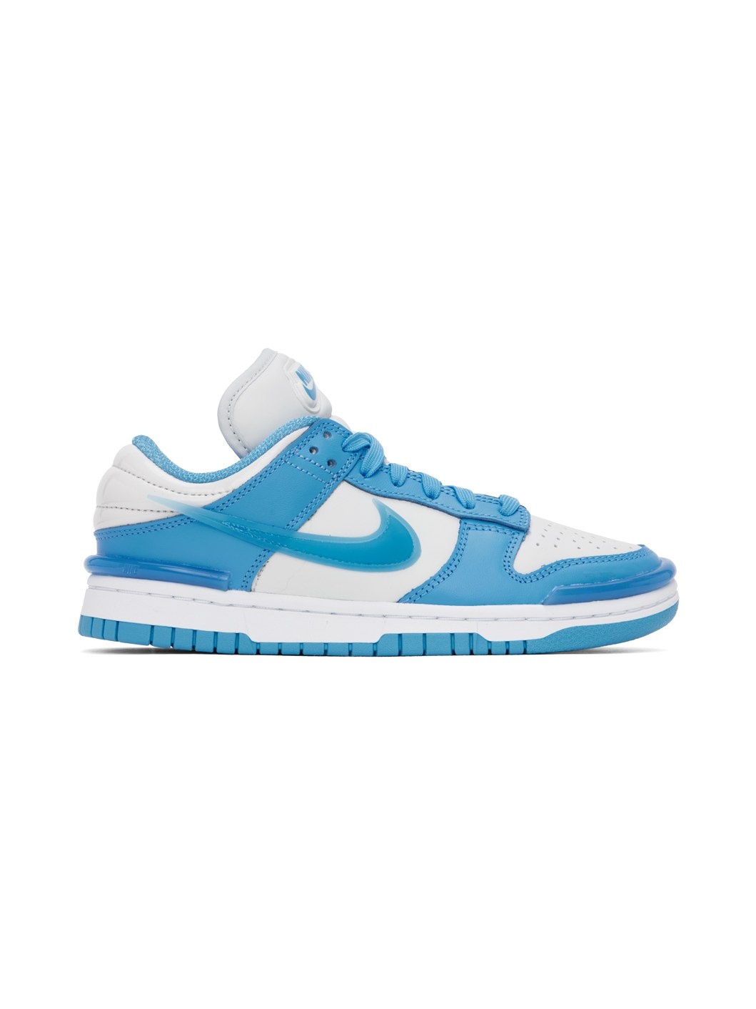 White & Blue Dunk Low Twist Sneakers - 1