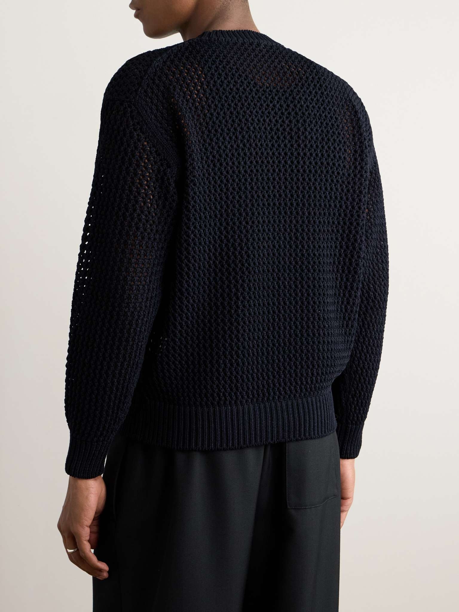 Open-Knit Cotton Sweater - 3