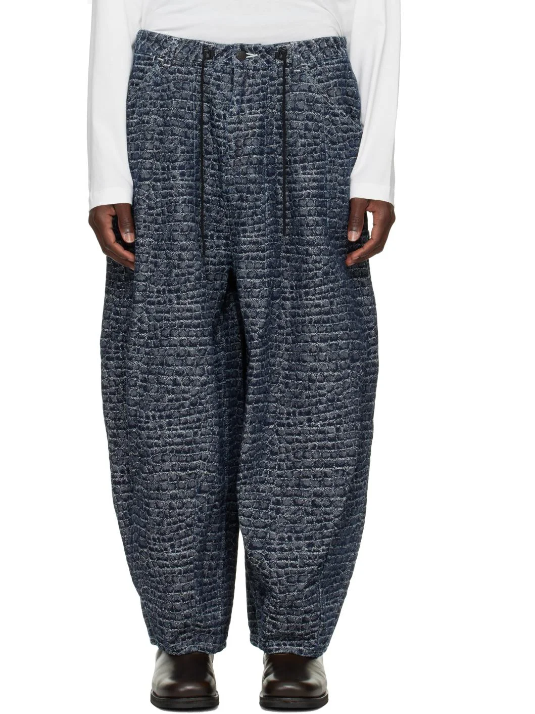 Navy Crocodile Jacquard H.D. Painter Jeans - 1