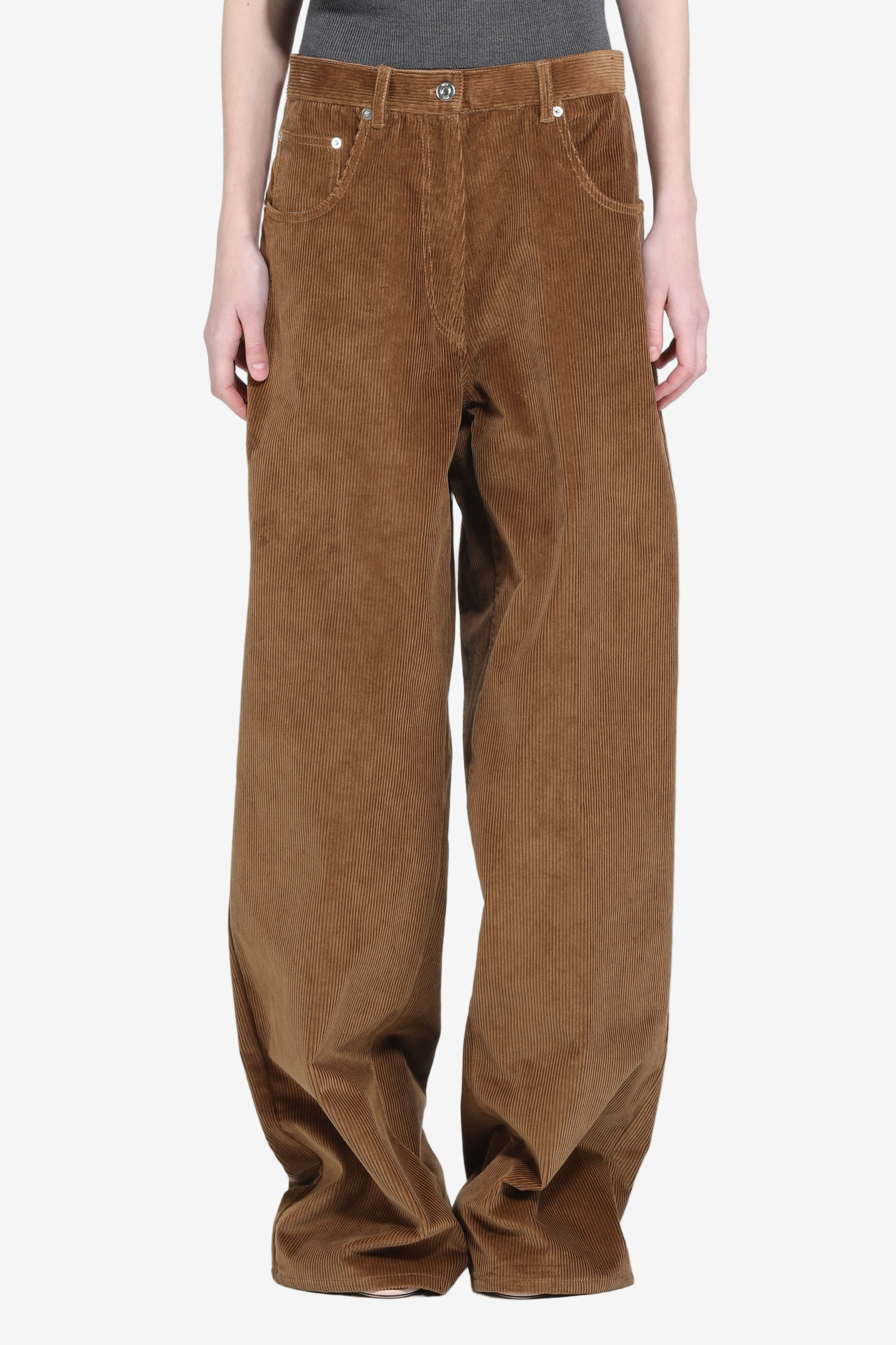 WIDE-LEG VELVET TROUSERS - 1