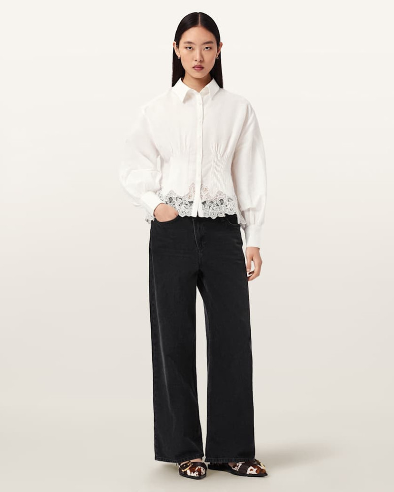 CAROL LONG SLEEVE LACE TRIMMED SHIRT 6