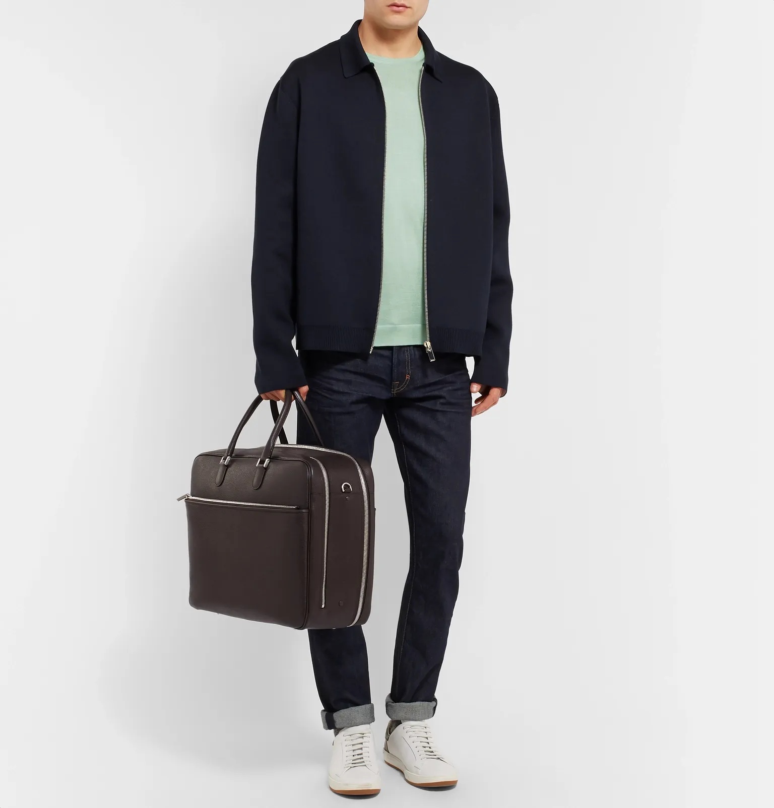 Pebble-Grain Leather Briefcase - 2