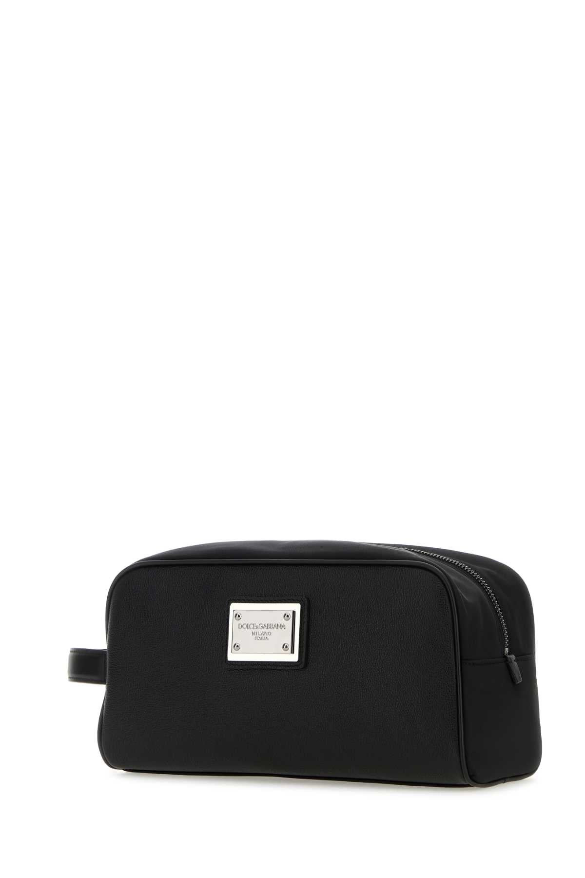 Dolce & Gabbana Men Black Nylon And Leather Beauty Case - 2