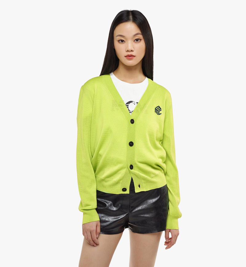 MCM Women’s Cubic Logo Wool Cardigan outlook