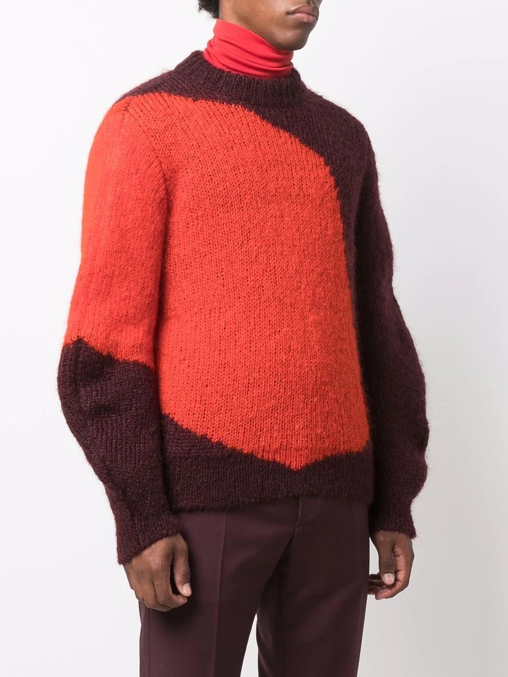 colour-block knit jumper - 3