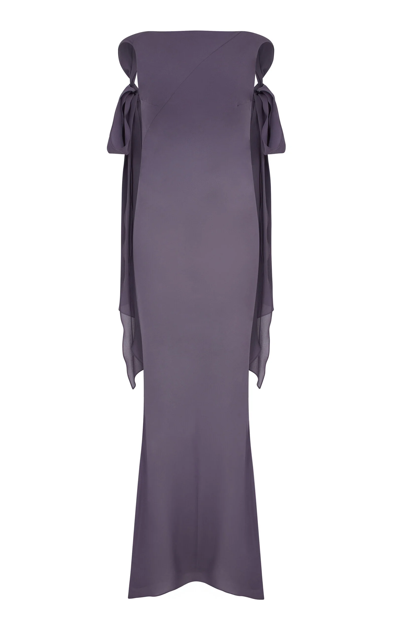 Boat Neck Silk Gown purple - 1