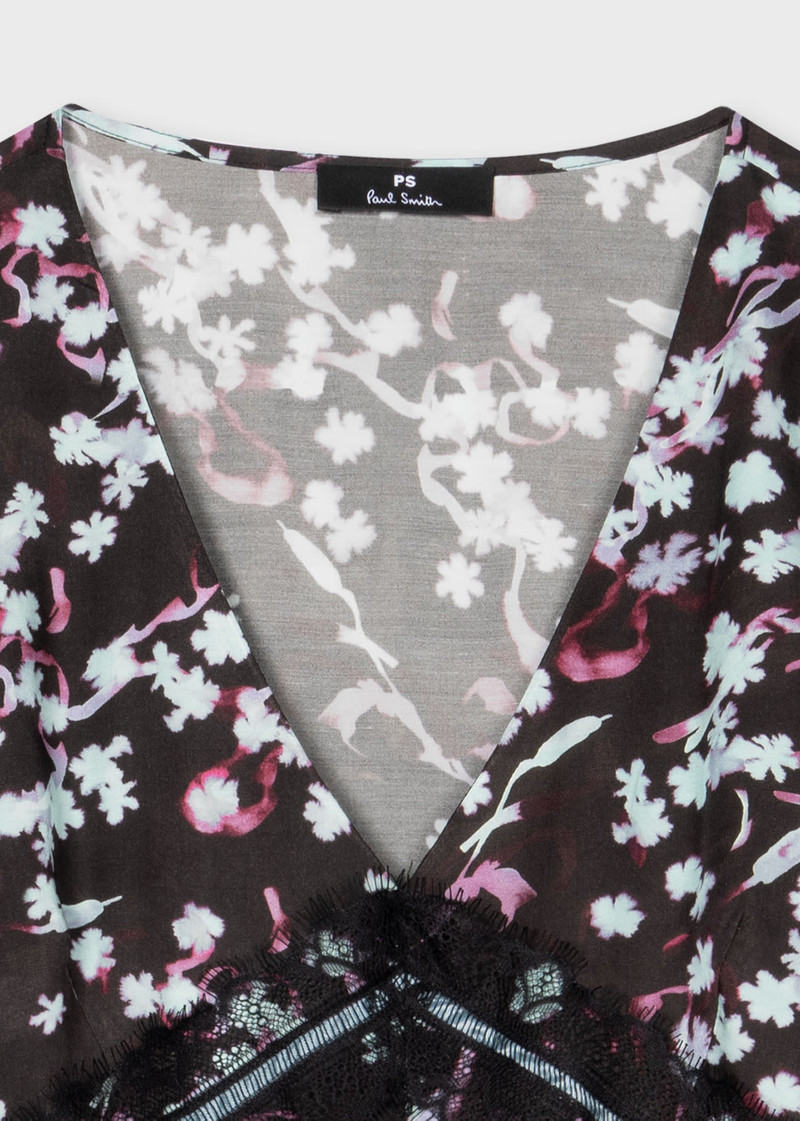 Paul Smith Black 'Wetlands Floral' Midi Dress outlook