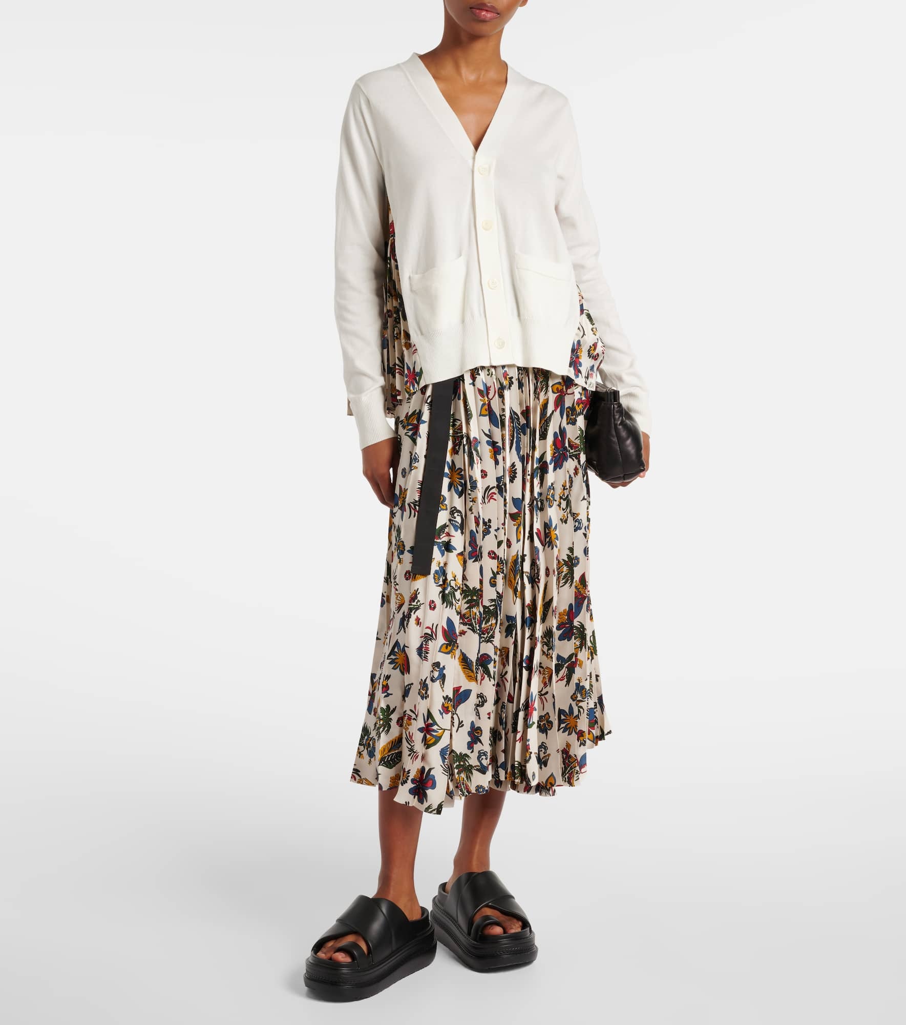 Printed pleated midi skirt - 2