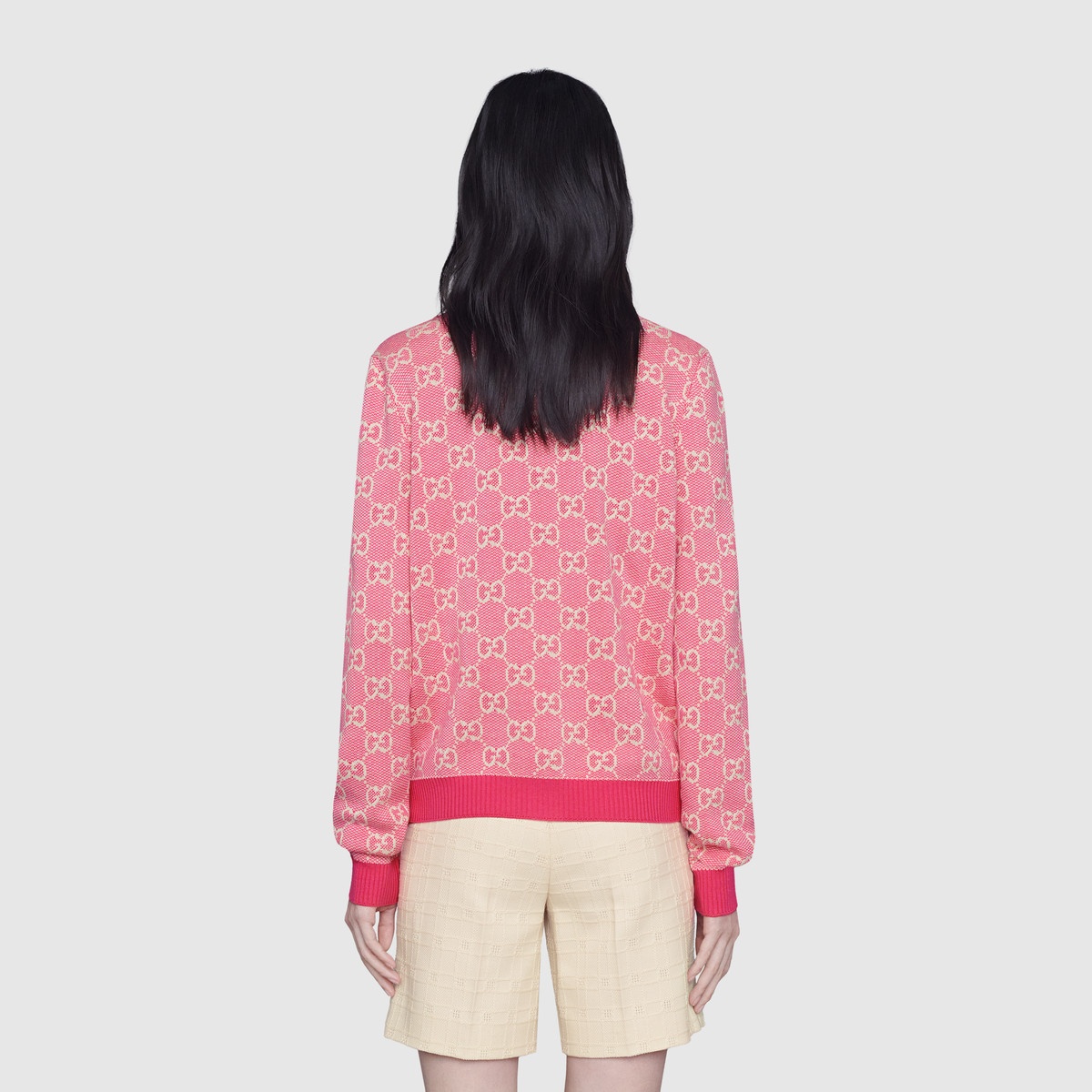 GG cotton wool piquet cardigan - 4