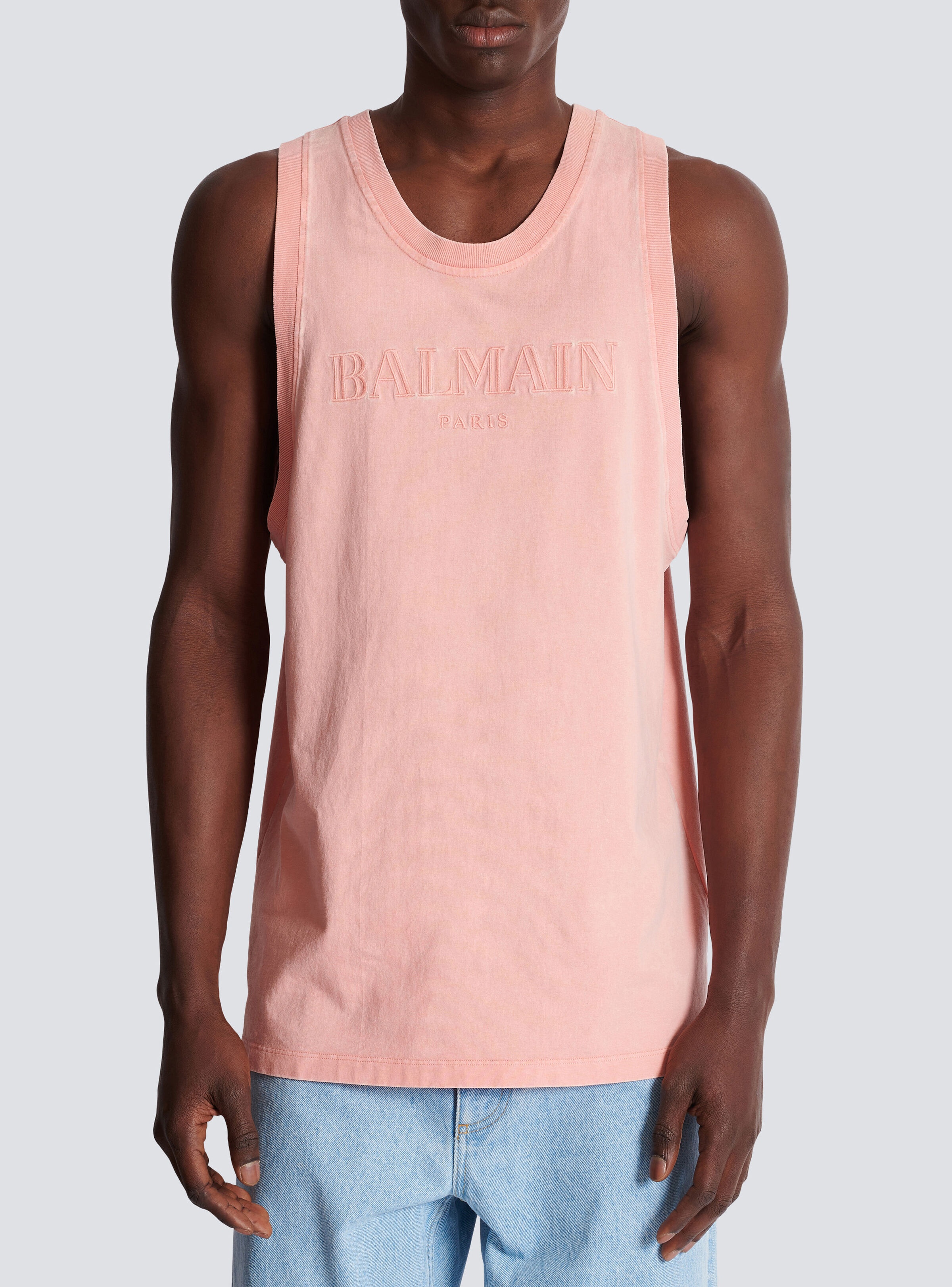 Tank top with Vintage Balmain embroidery - 5