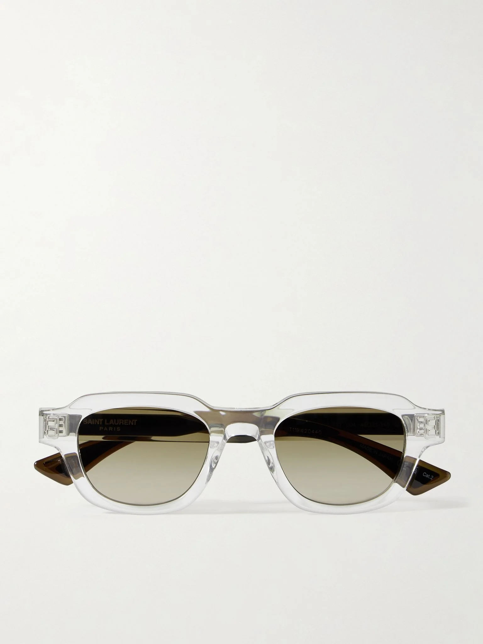 D-frame acetate and silver-tone sunglasses Clear - 1