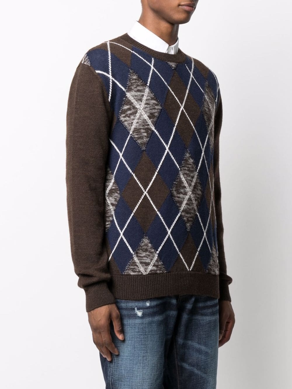 argyle crewneck jumper - 3