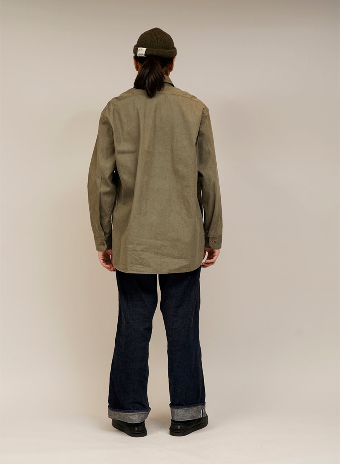 Pullover Shirt 10oz Denim in Green - 4