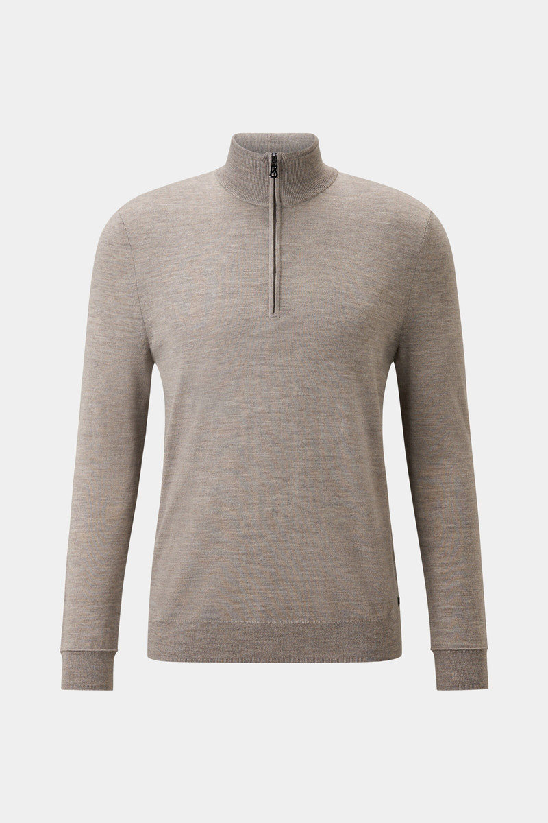 Ouri Half-zippered sweater in Beige 1