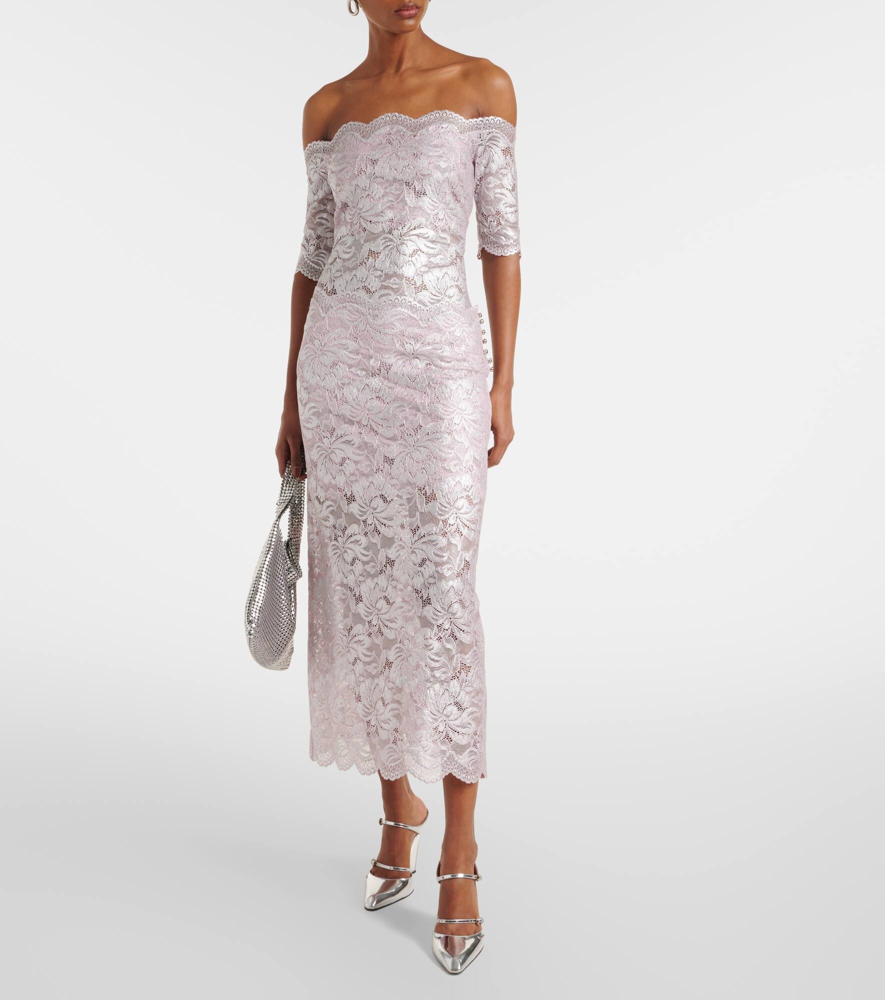 Floral lace midi skirt - 6