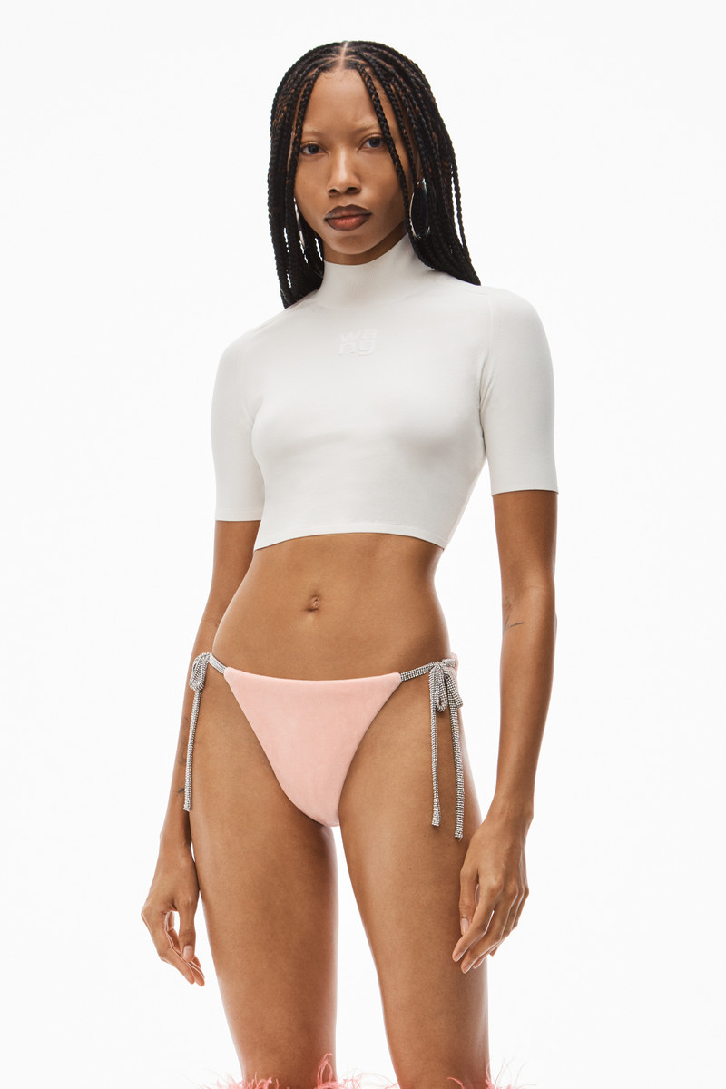 SHORT SLEEVE TURTLENECK IN BODYCON NYLON 2