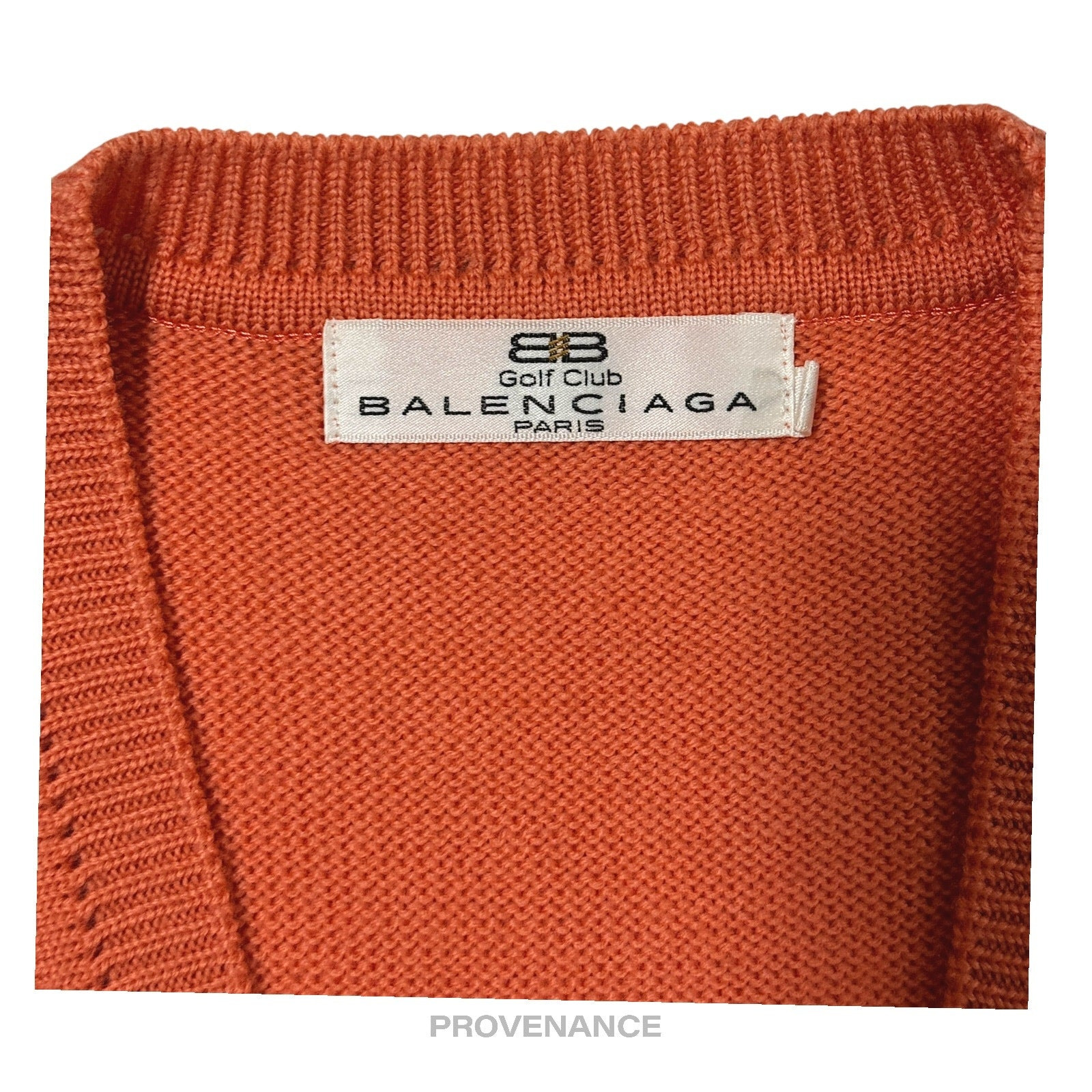 Balenciaga BB Logo Wool Sweater Vest - Orange/White L - 3