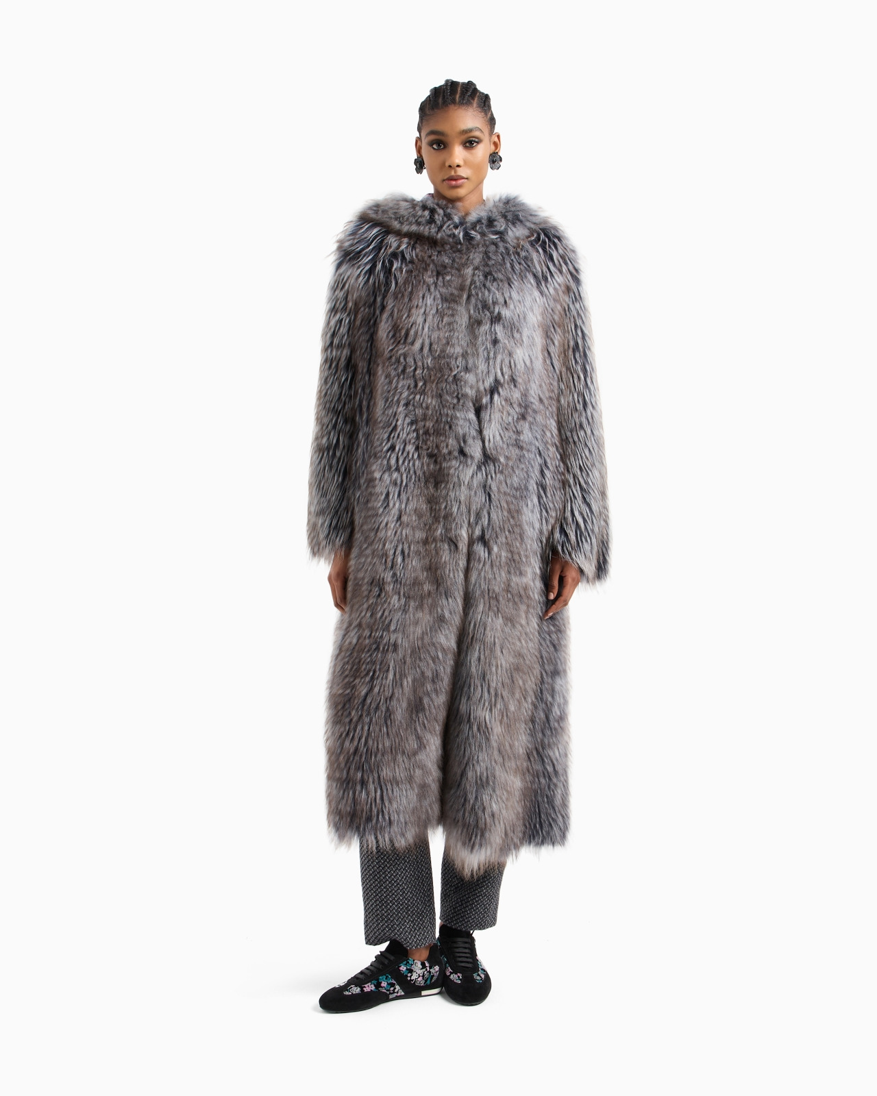 LONG LAMBSKIN SHEARLING COAT - 4