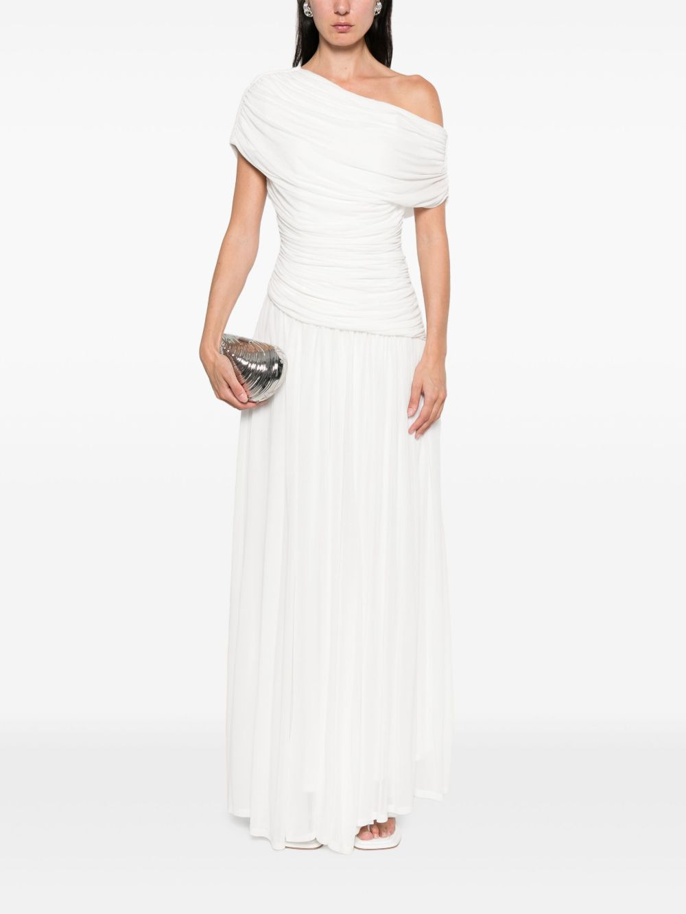 draped one-shoulder dress - 2