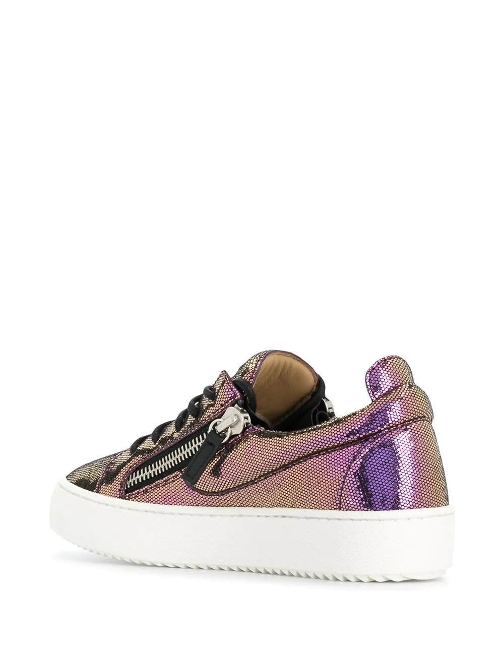 metallic platform sole sneakers - 3