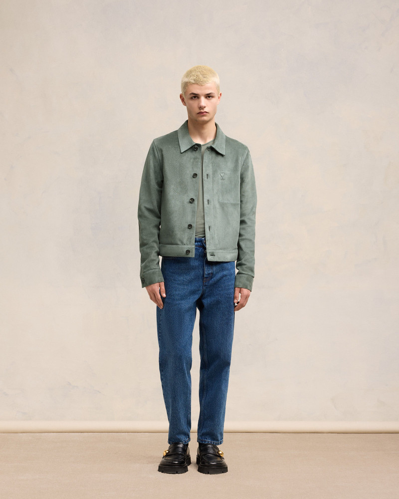 AMI Paris LEATHER BUTTONED OVERSHIRT outlook
