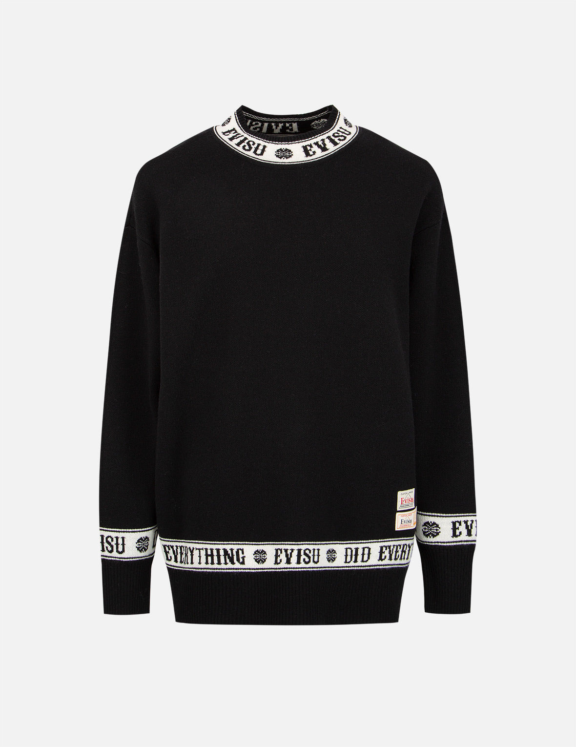 LOGO AND KAMON JACQUARD KNITTED SWEATER - 1