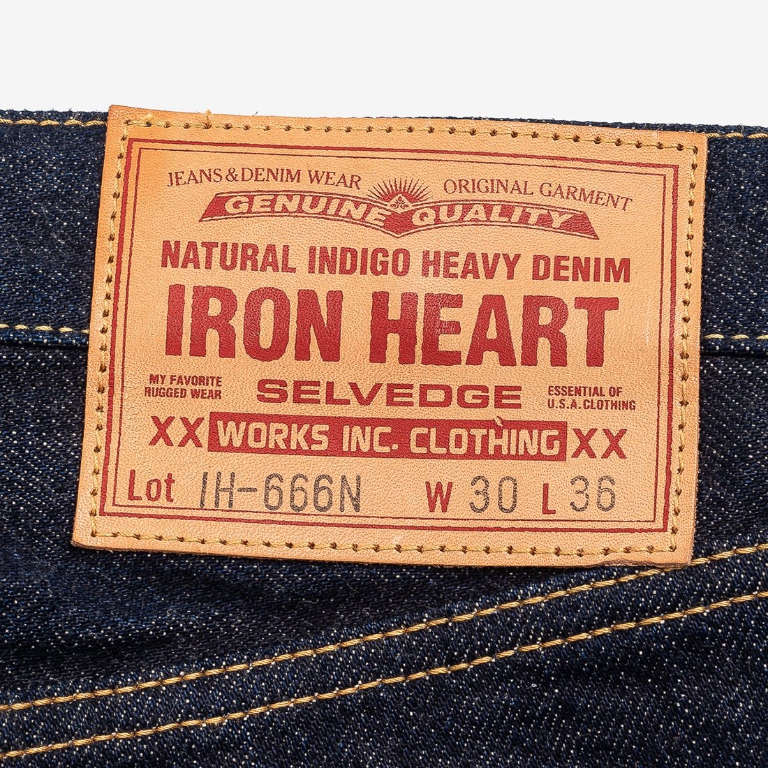 IH-666N 17oz Selvedge Denim Slim Straight Cut Jeans - Natural Indigo - 8