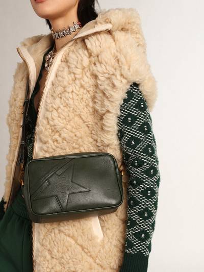 Golden Goose Star Bag in dark green leather with tone-on-tone star outlook