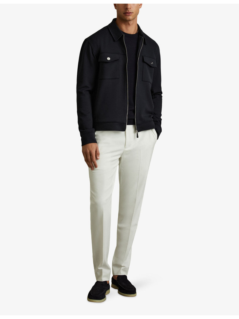 REISS Medina double-knit stretch-jersey jacket outlook